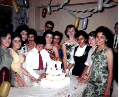 L-R, Gladys Milan, Sylvia, Hilda & Sylvia Milan, Eddie, Gloria, Pat in back, unknown, Bonnie, Brunilda, Merrele, Aida, Barry in back.