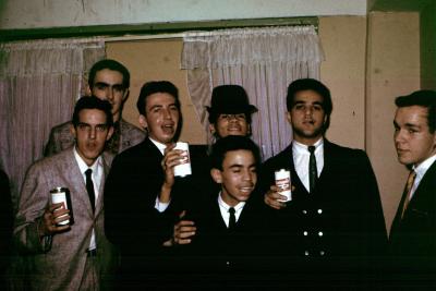 Pat Mann in back, L-R: George Lamont, Danny English, Frankie Acosta, in front , Louis Gonzalez in back with hat, Issy Patapis, Joe Donaghy