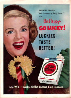 Do you remember Dorothy Collins from Your Hit Parade?How about 1,000 packs of Luckies go to the Veteran's hospital for each Dodger home run.