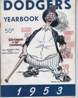 Another caricature of the Brooklyn Bum.  I guess now he is an LA Homeless person.  Walter O'Malley lives in infamy for taking the Bums out of Brooklyn.