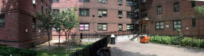 This is 90 today, a ramp allows the handicapped to live here.  My apt was second floor on the left.  Bonnie, Merrele and others lived in 90.  Gloria and Iraida lived on third floor on left.