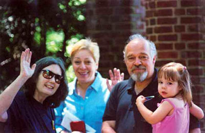 Mary, Rita, Joe and Sophie (Donaghy), wave to Julio.  Thanks to Rita for sending this picture taken recently at entrance to the Central Park Zoo.