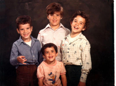 Liz on bottom, L-R, Matthew (the CD man), Bart(oldest) and Tim.