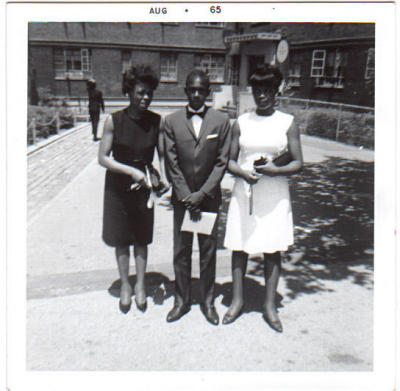 This picture was taken circa June 1964 in front of 80 Amsterdam Avenue. The ocassion was the graduation of my brother Vairon and Stevie Woodcock (standing in the middle) from Junior High School 17.