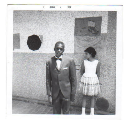 Stevie Woodcock after the JHS 17 graduation ceremonies held at Printing High School in June 1965