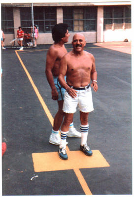Mr. Acosta in front of John Escobedo