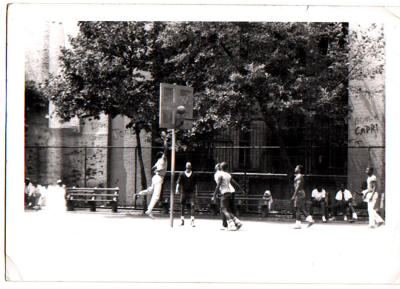 Basketball in playground