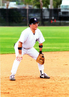 This was me playing shortstop at the NY Yankee Fantasy Camp Jan. 2001.....I also played some third base as well and the outfield.....I had a ball! 
