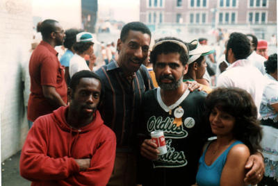 David France in left background, Arthur Armstrong to his right in the back