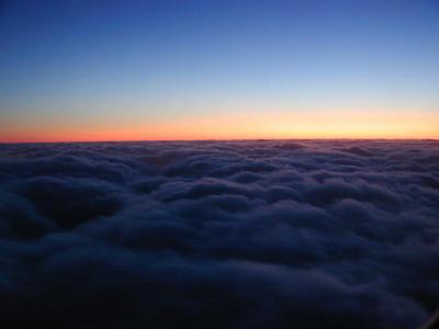 Above the clouds at twilight
