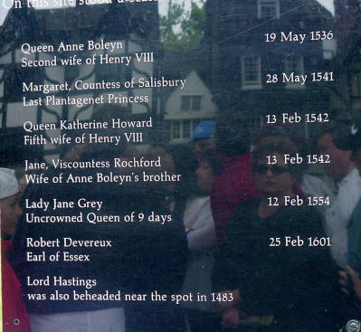 See the tourists checking out the names? King Henry VIII has 2 wives on this list!  Ouch!