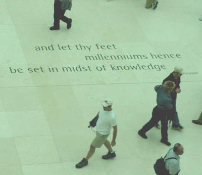 Do you agree with this quote by Lord Tennyson? The juxtoposition of the quote and all of the feet is very creative. If you can't read the quote, click on the image for an enlarged version.