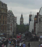 This photo was taken in Trafalagar Square sans pigeons. Notice Big Ben peeking out through the center. More on Big Ben later...