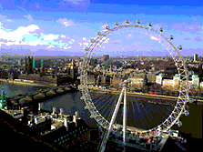 This is the London Eye, the newest tourist attraction in London.  The view must be astounding on a clear day!