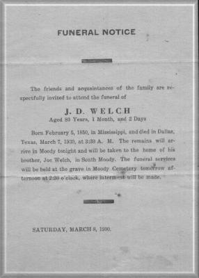 obit for J.D. Welch