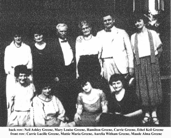 Hamiton H. Greene and Carrie Keil Greene family