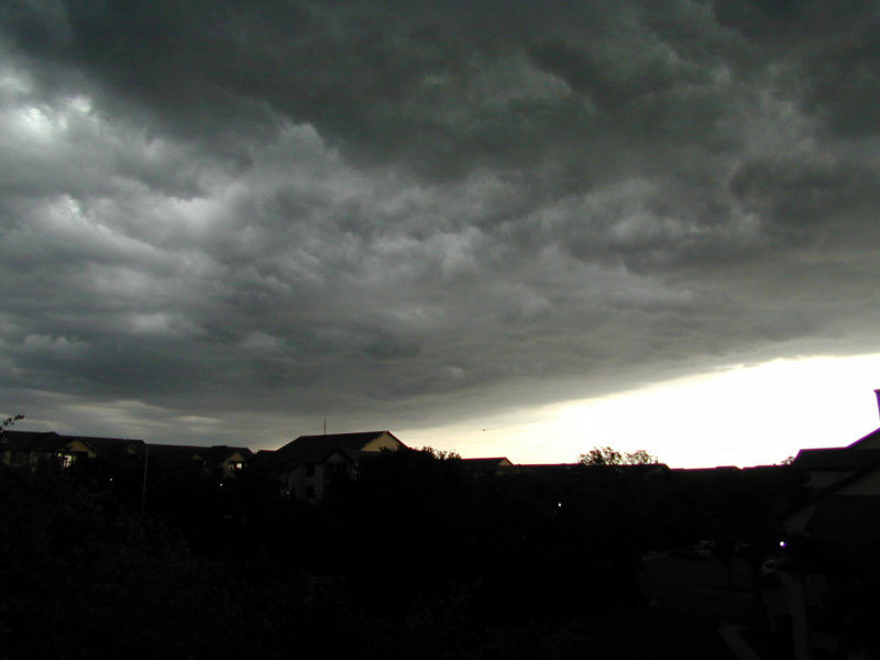 Edge of the storm (Squall line) as it cuts through the hill country.