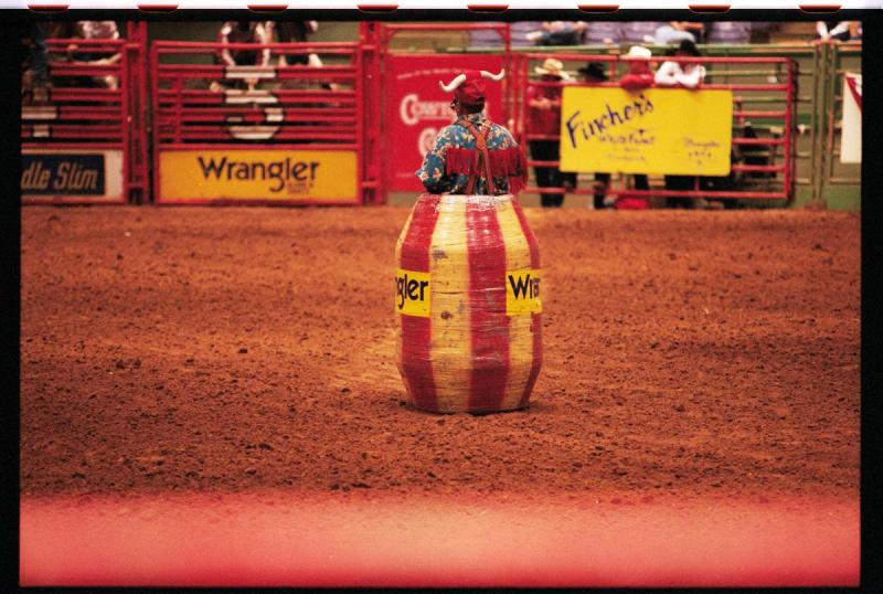 clown in a barrel