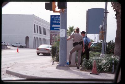 Police tries to pick up on the trooper