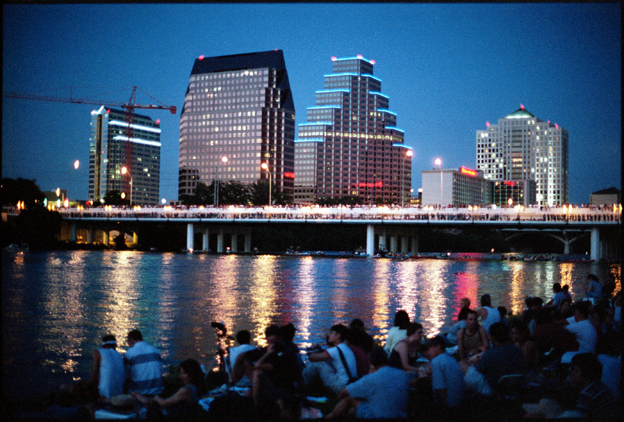 Austin Skyline at Night From Town Lake