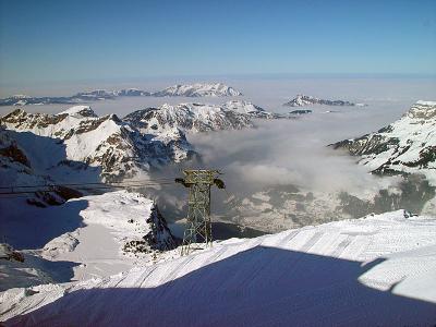 View from Mount Titilis down to Engelberg