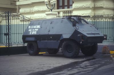 Tank in front of Congress the day before elections