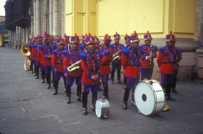 Band in front of La Catedral in Plaza Mayor
