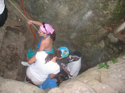 descending into Cenote Xkeken