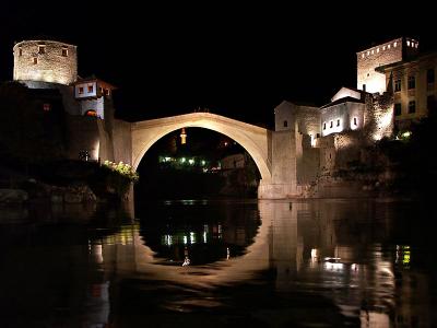Stari Most at night