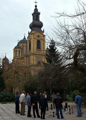 Chess in front of the Orthodox Cathedral (Saborna Crkva)