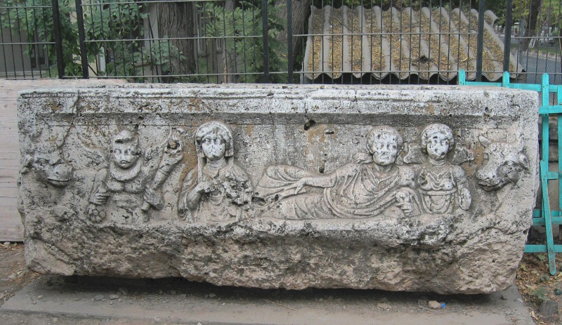 One of 4 Roman Period sarcophagi displayed in the back garden.