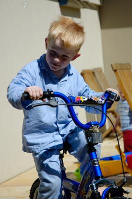 New bike, cool bike, blue bike