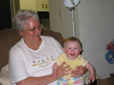 with Great Auntie Gwenneth in BrisVegas