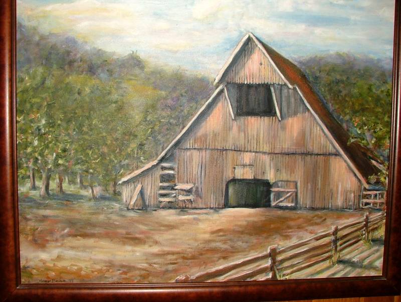 painting of a barn