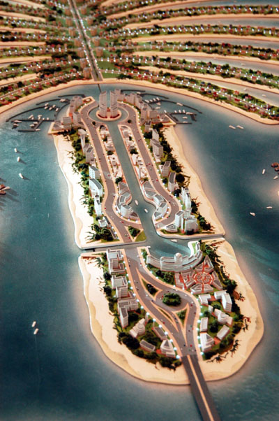 Architectural model of the Palm Jebel Ali