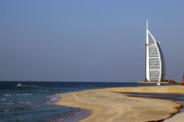 Burj Al Arab from one of the few undeveloped stretches of beach