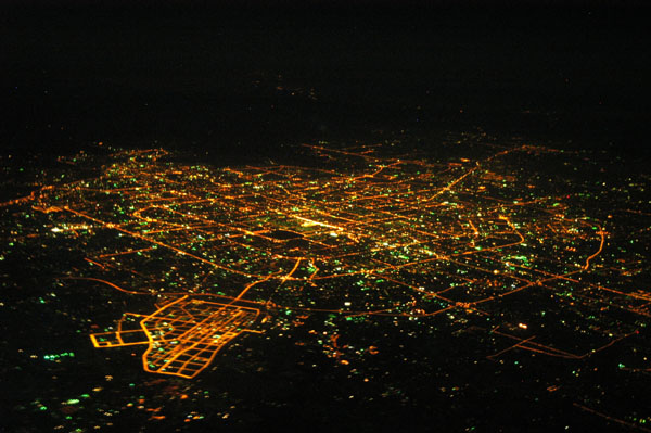Night aerial of Beijing, China