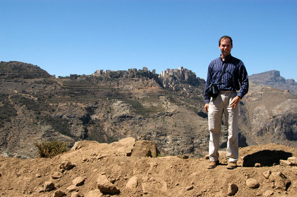 Roy with Al-Hajjarah in the distance