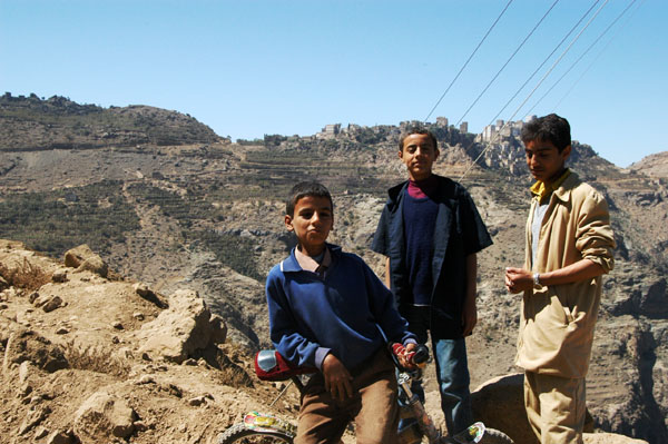 3 local boys near Al-Hajjarah