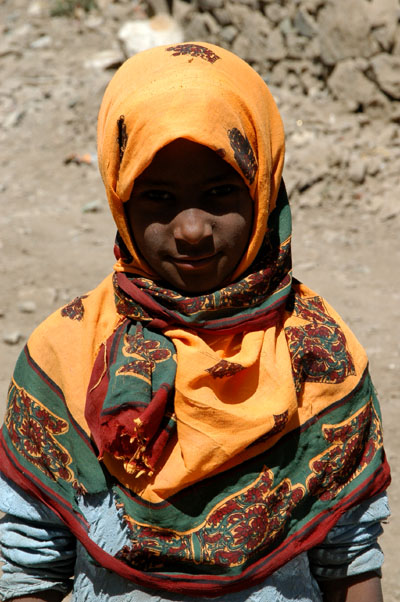 Colorful girl, Al-Hajjarah, Yemen