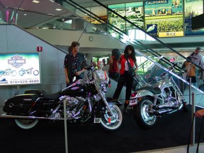 Harleys on display at Sac Airport