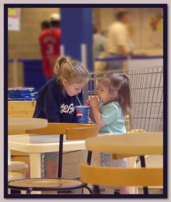 The real meaning of sharing...if you can do  it w/ your sis, you can do it w/ anyone!