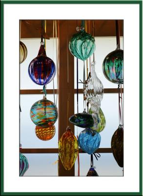 Blown glass at Edgecomb potters.
