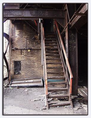 Abandoned mill stairs (steel, Duquesne,)