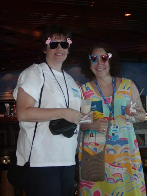 AnnMarie & Sue with their Glasses - Farewell Party