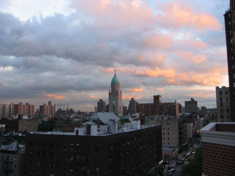NYC - East Village and church at sunset