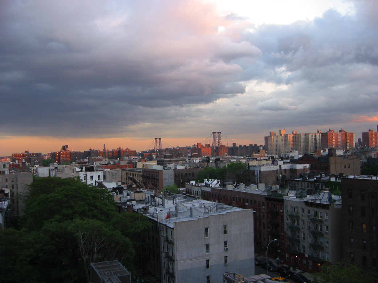 NYC - Williamsburg Bridge seems to be sprout out of the East Village