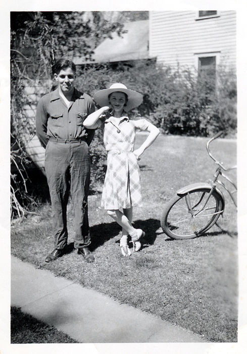 Posing near sidewalk, 1942 (360)