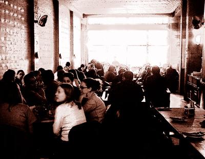 Cafe scene in    Spitalfield Market