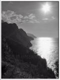 Napali Cliffs view from Kalalau Trail (BW)